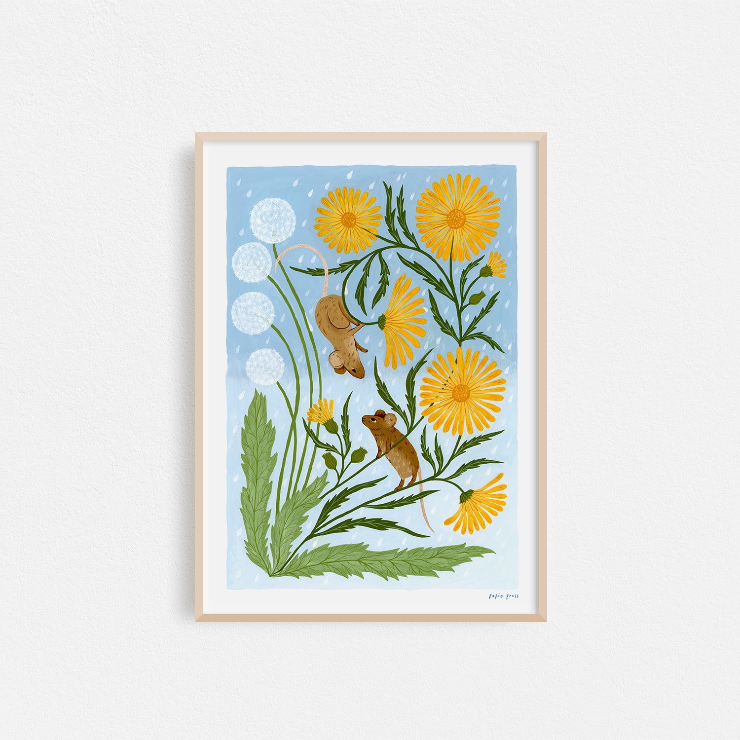 Floral Mice Artists Print