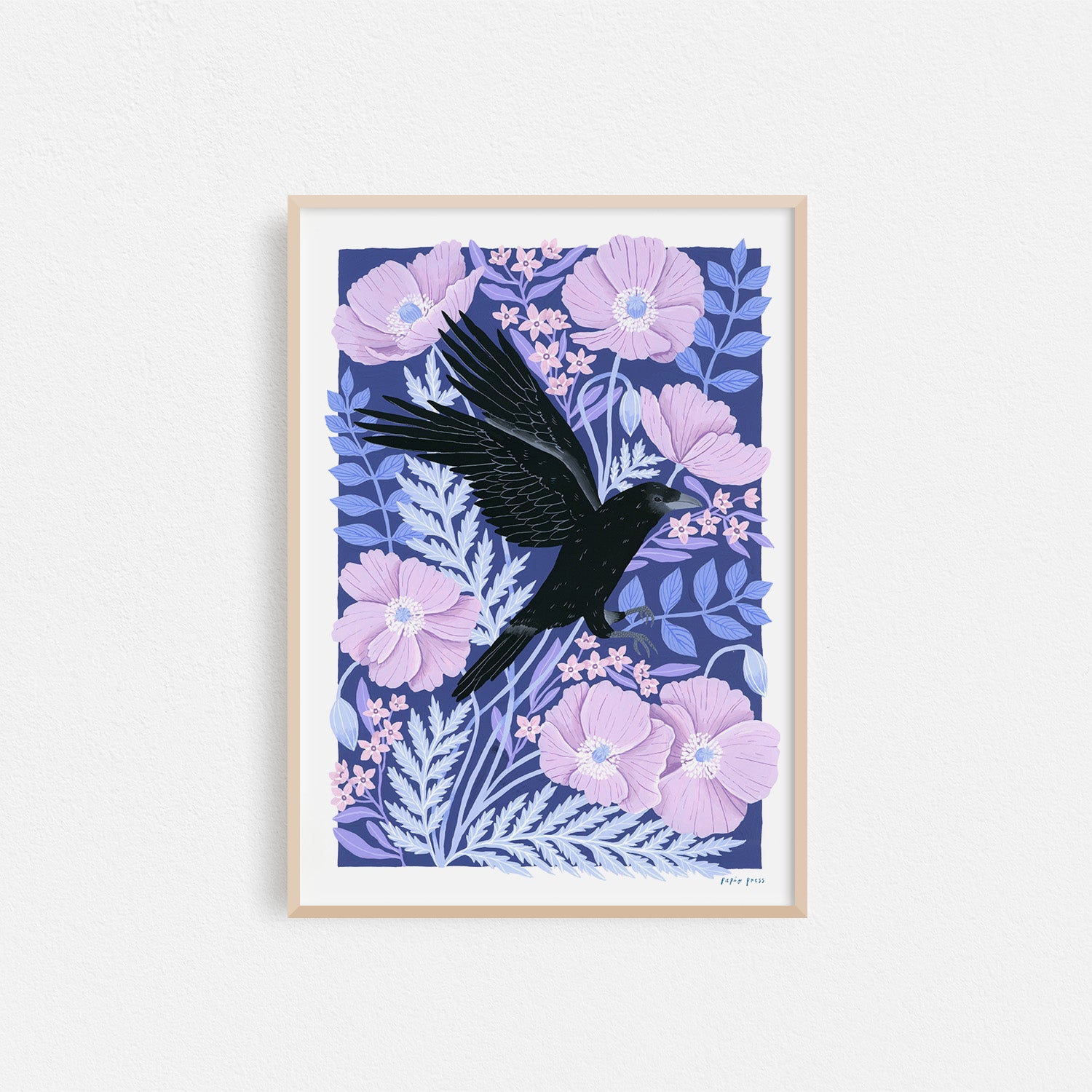 Floral Crow Artists Print