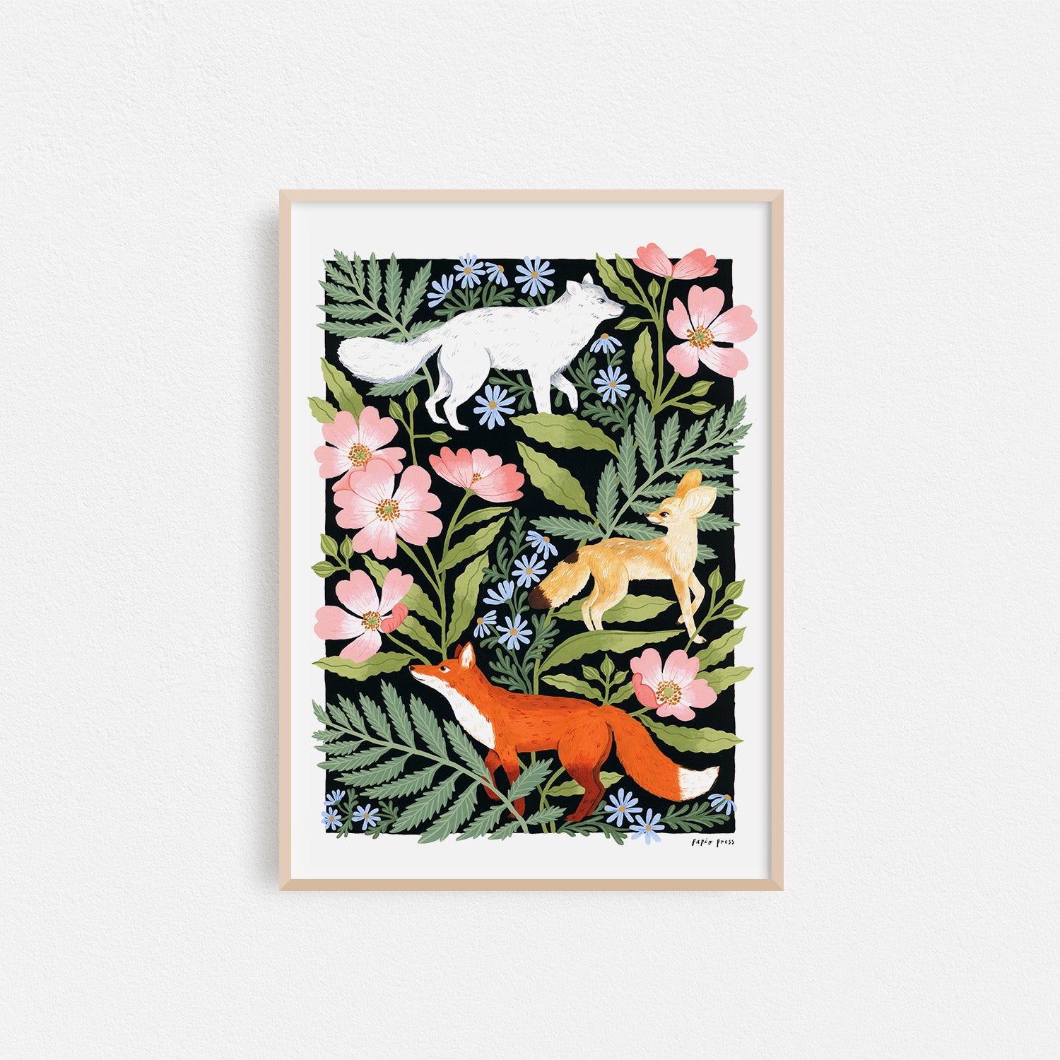 Floral Foxes Artists Print