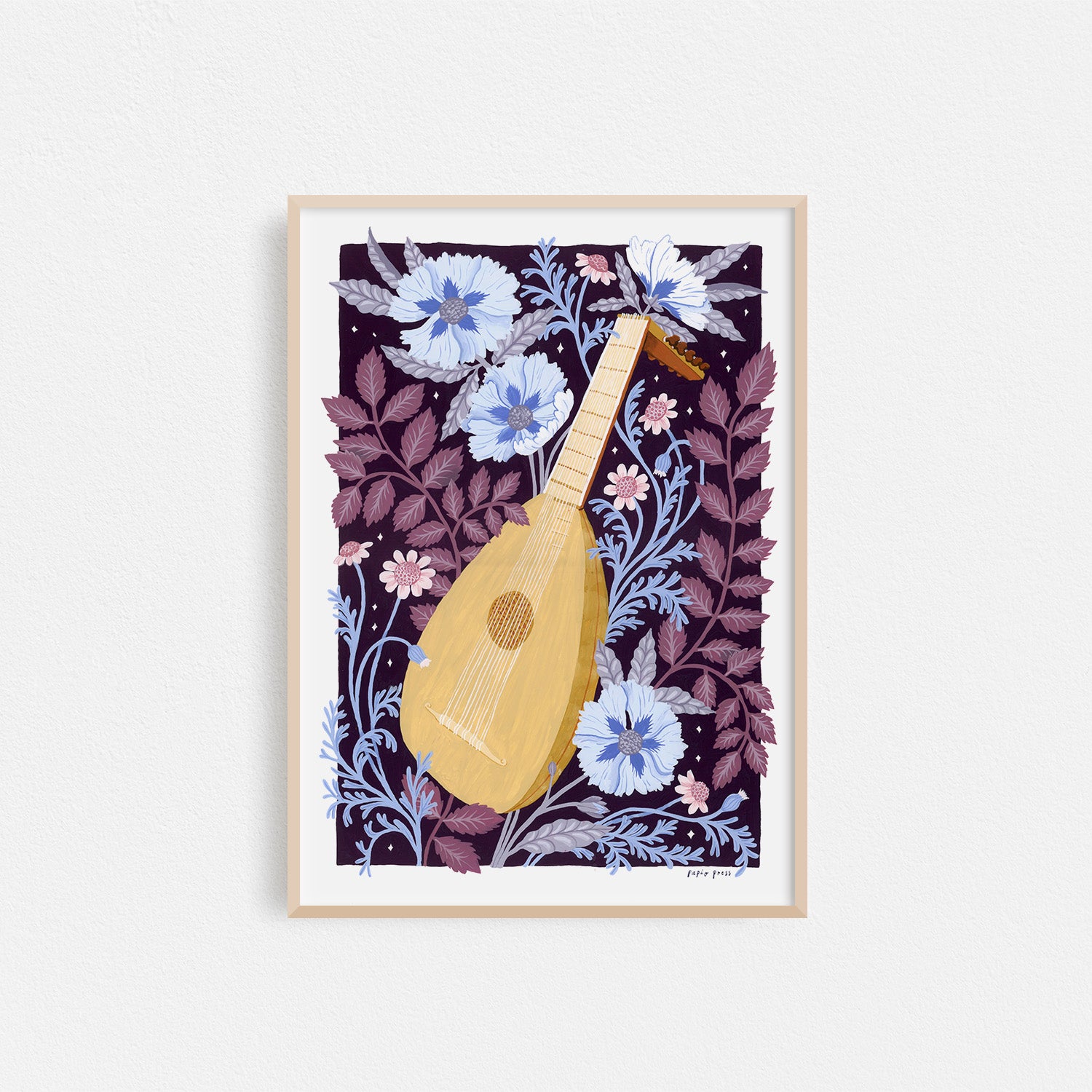 Floral Lute Artists Print