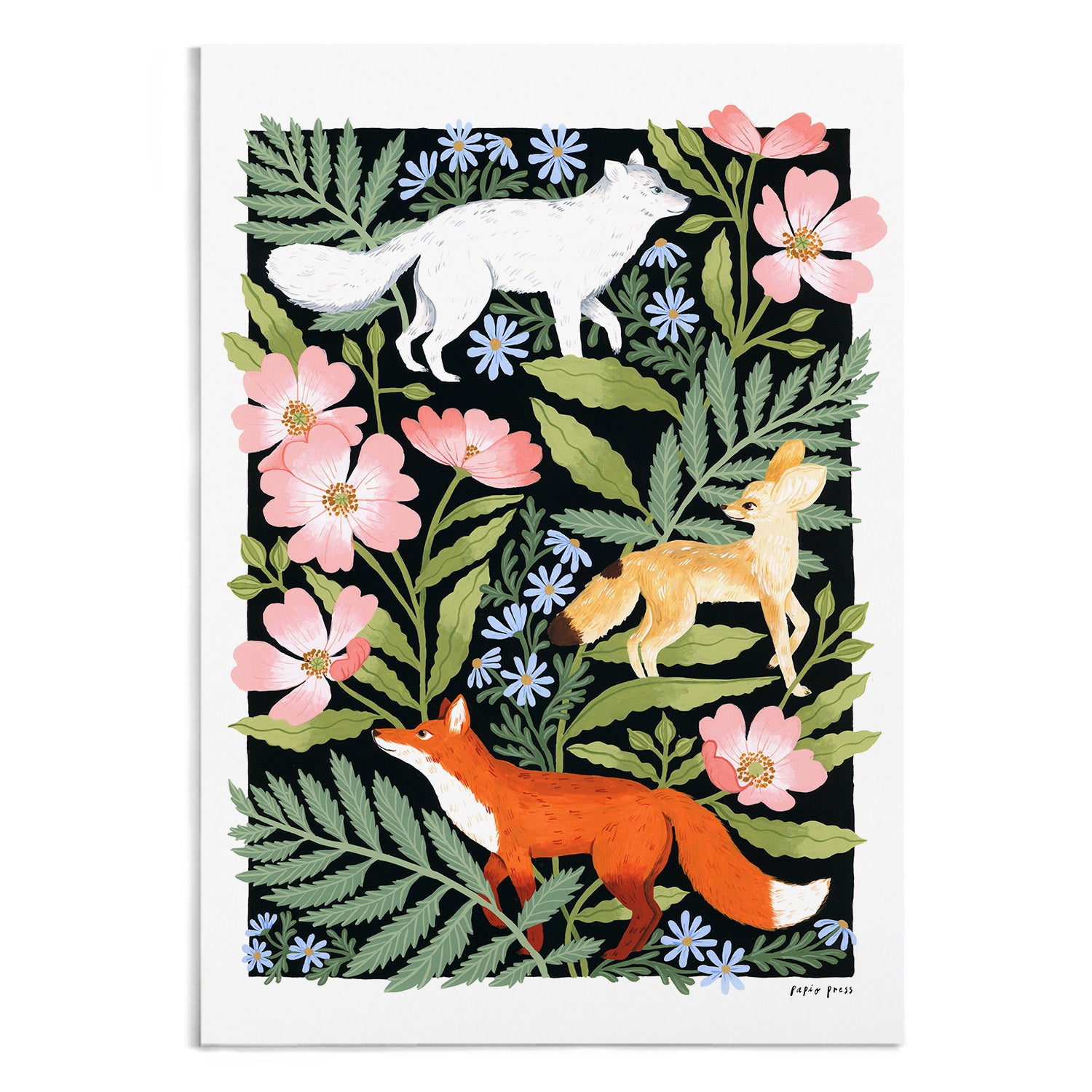 Floral Foxes Artists Print