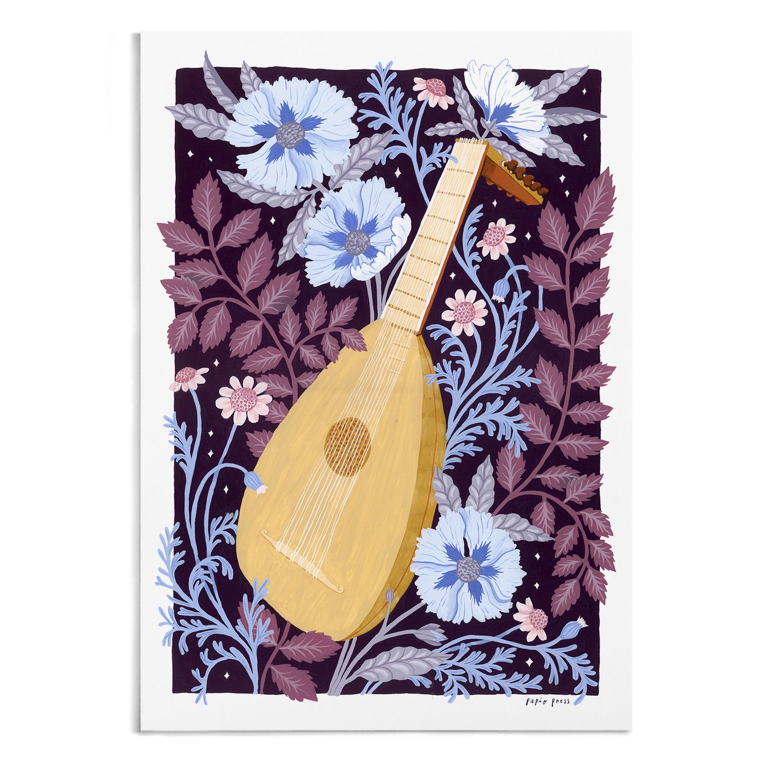 Floral Lute Artists Print