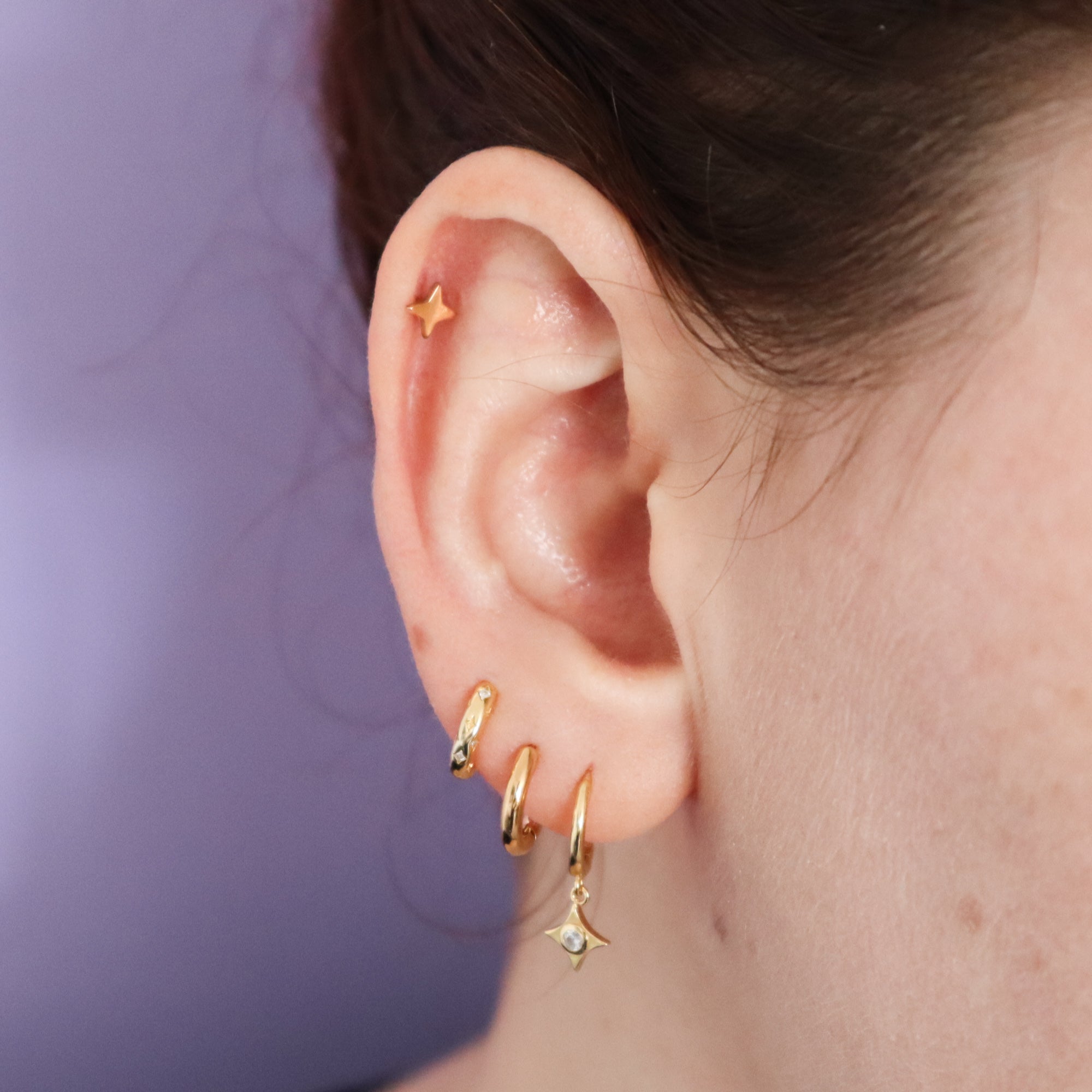 Hanging Star Hoop Earrings