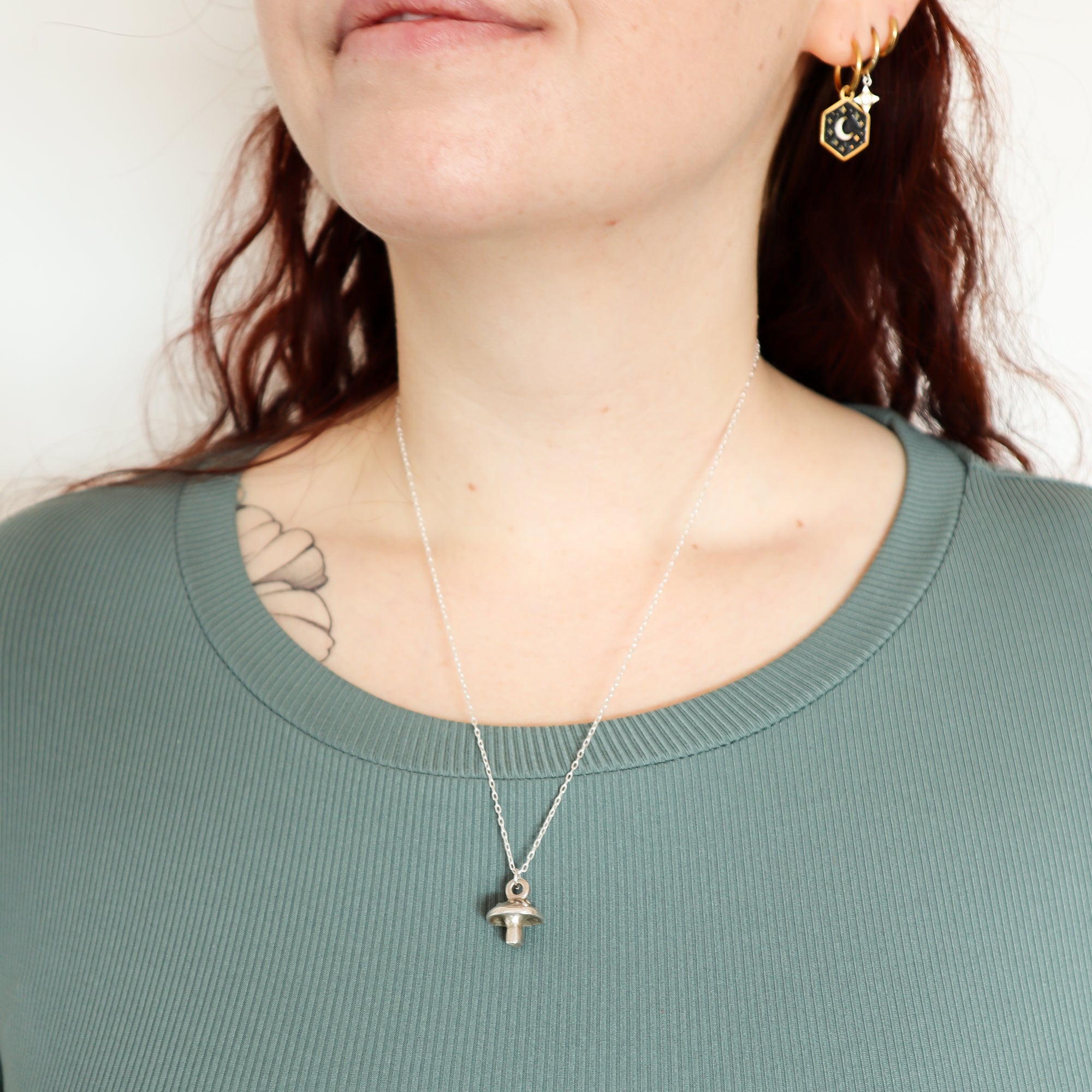 シルバー マッシュルームペンダント