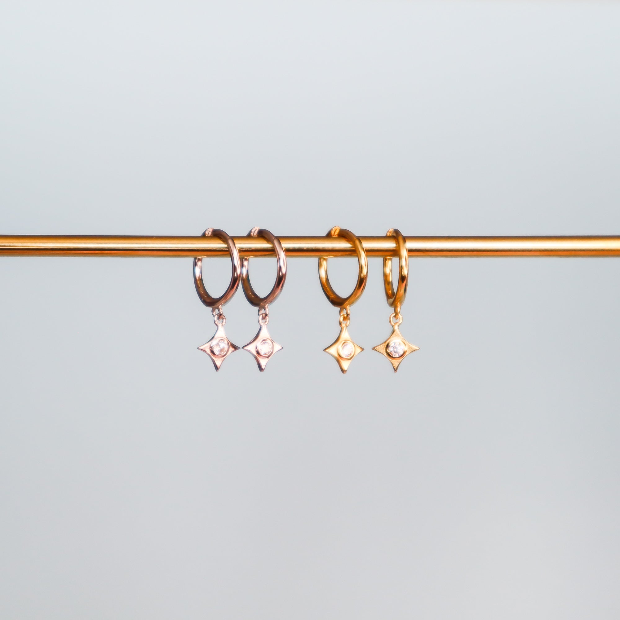 Hanging Star Hoop Earrings
