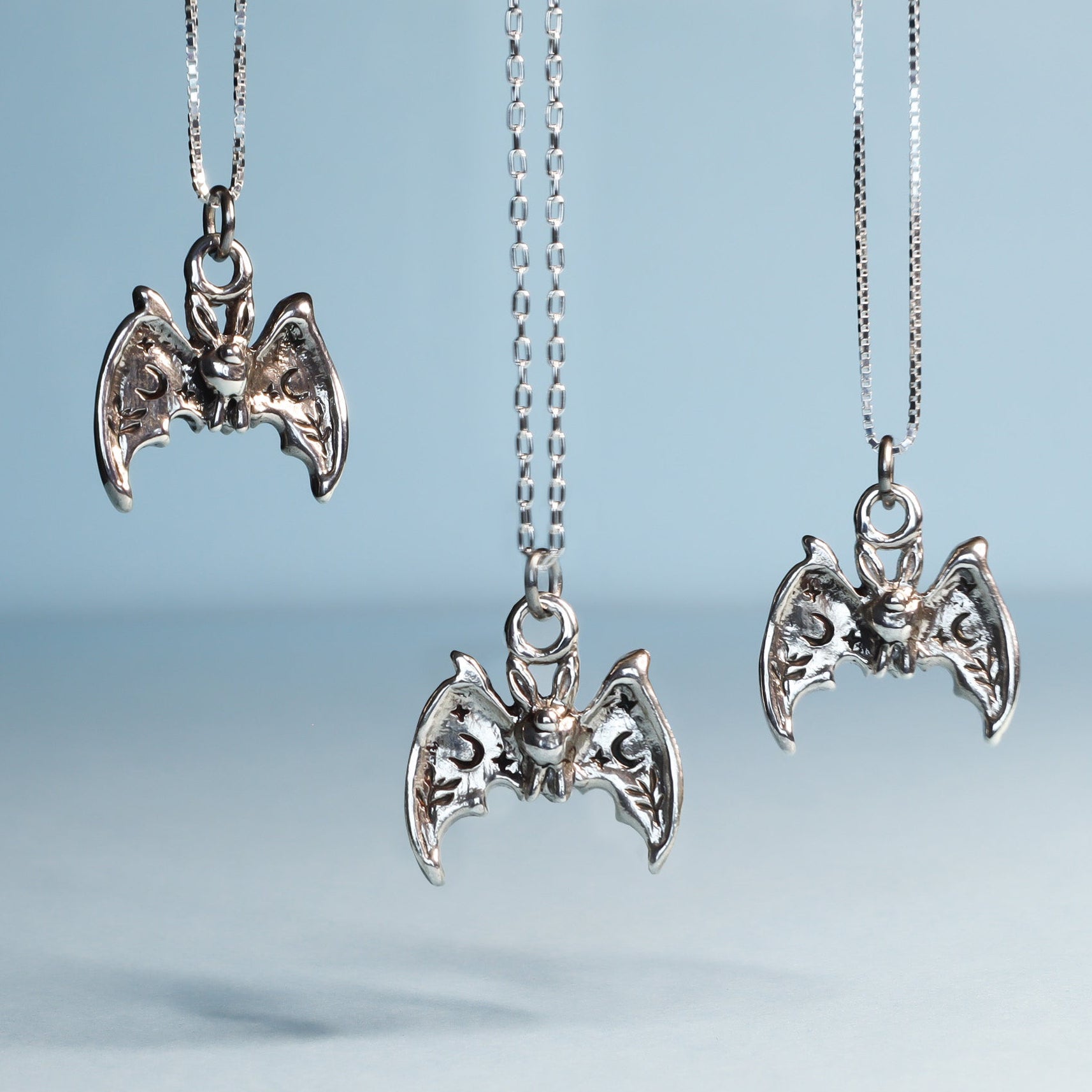 Lunar Bat Silver Pendant
