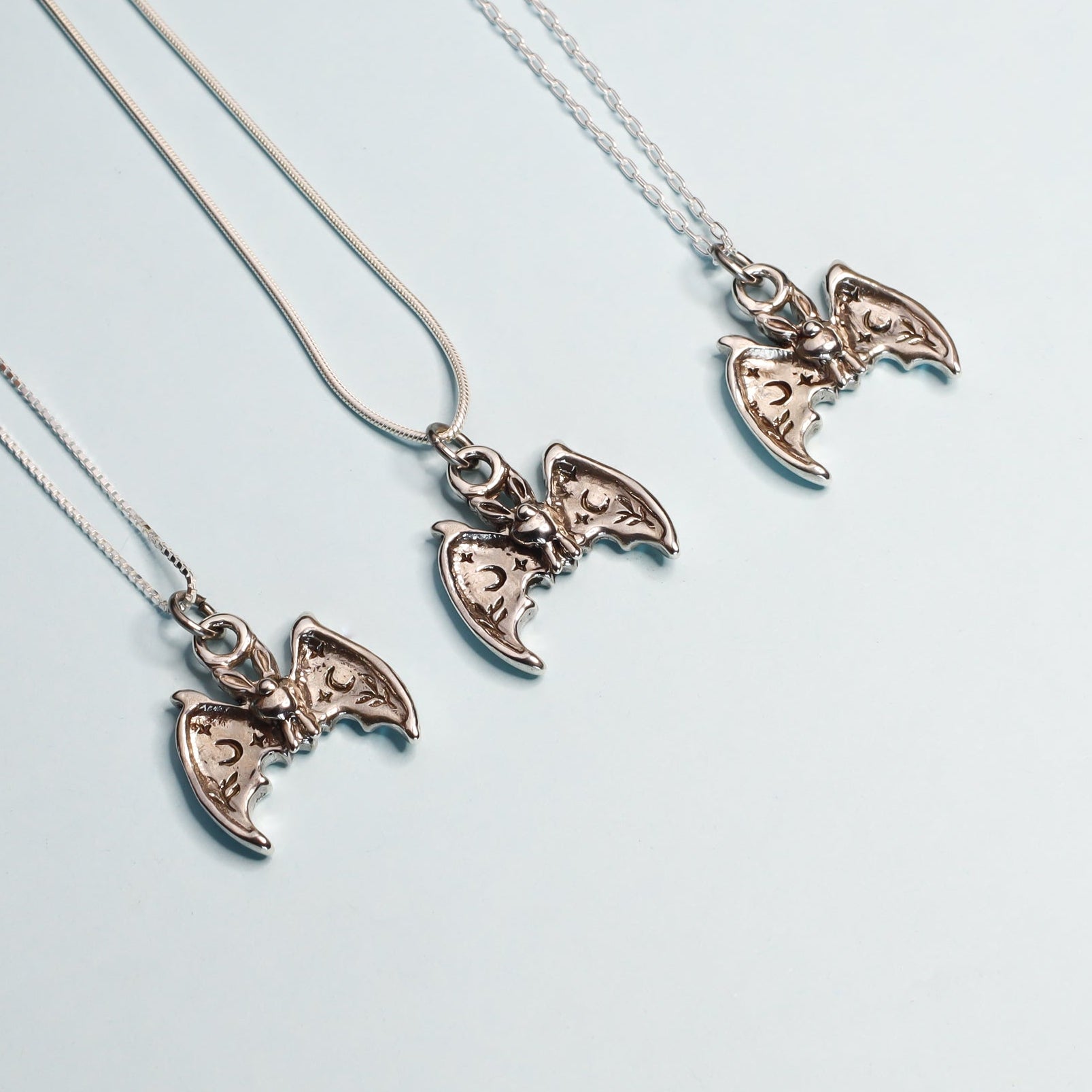 Lunar Bat Silver Pendant