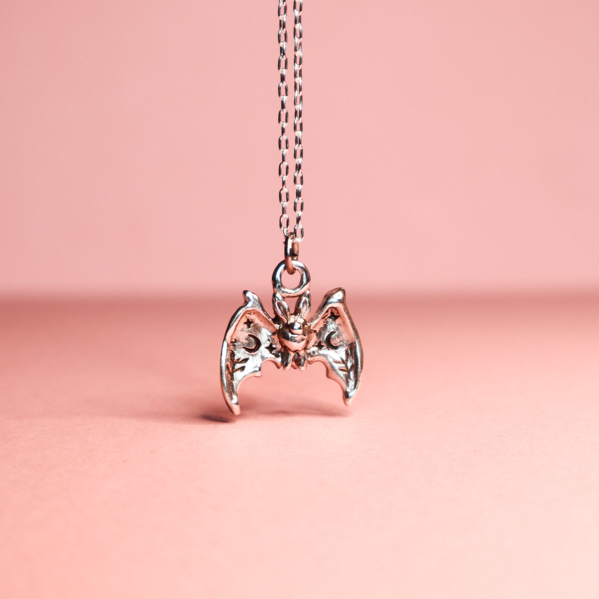 Lunar Bat Silver Pendant