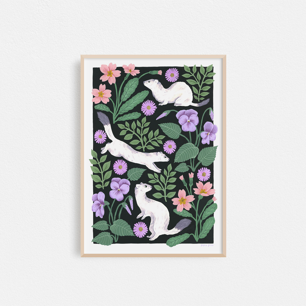 Floral Ermin Artists Print