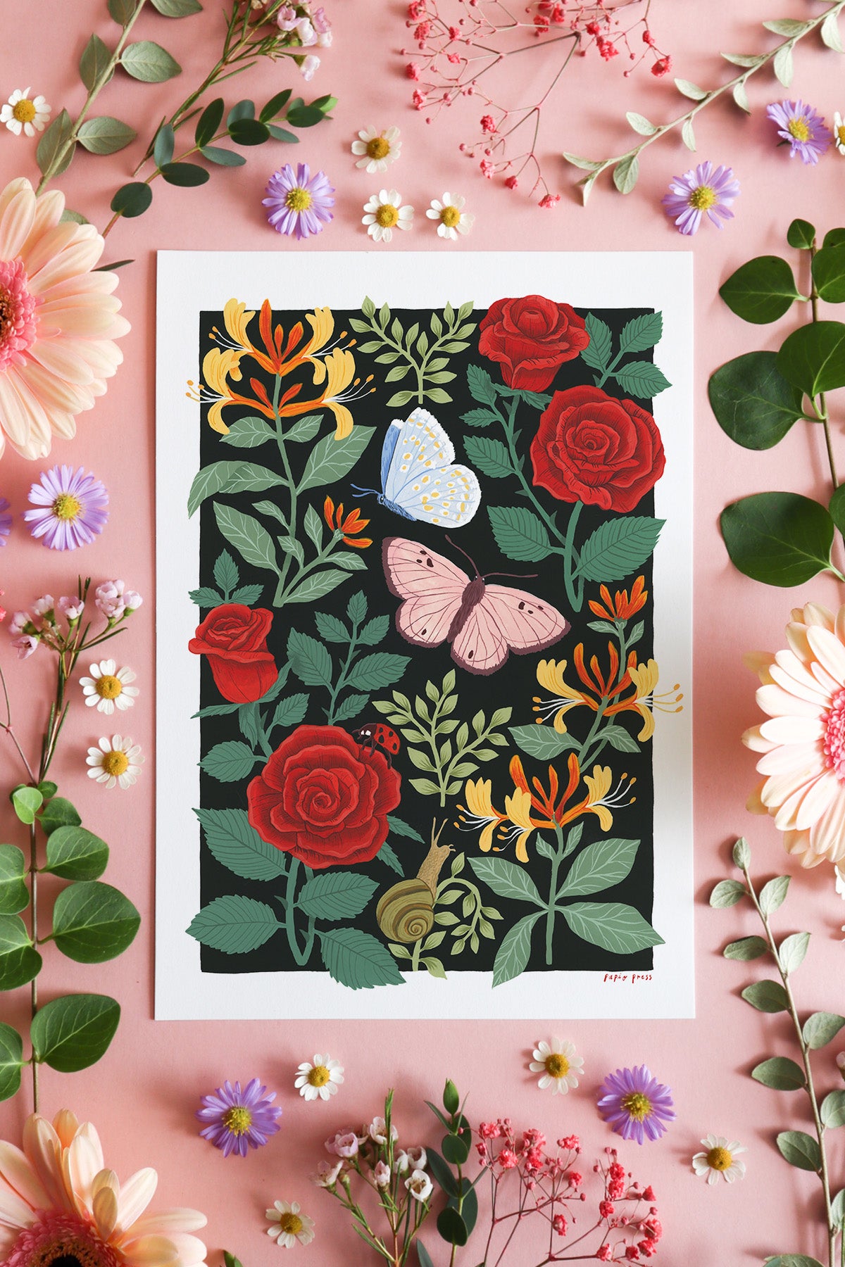 Floral Butterflies Artists Print