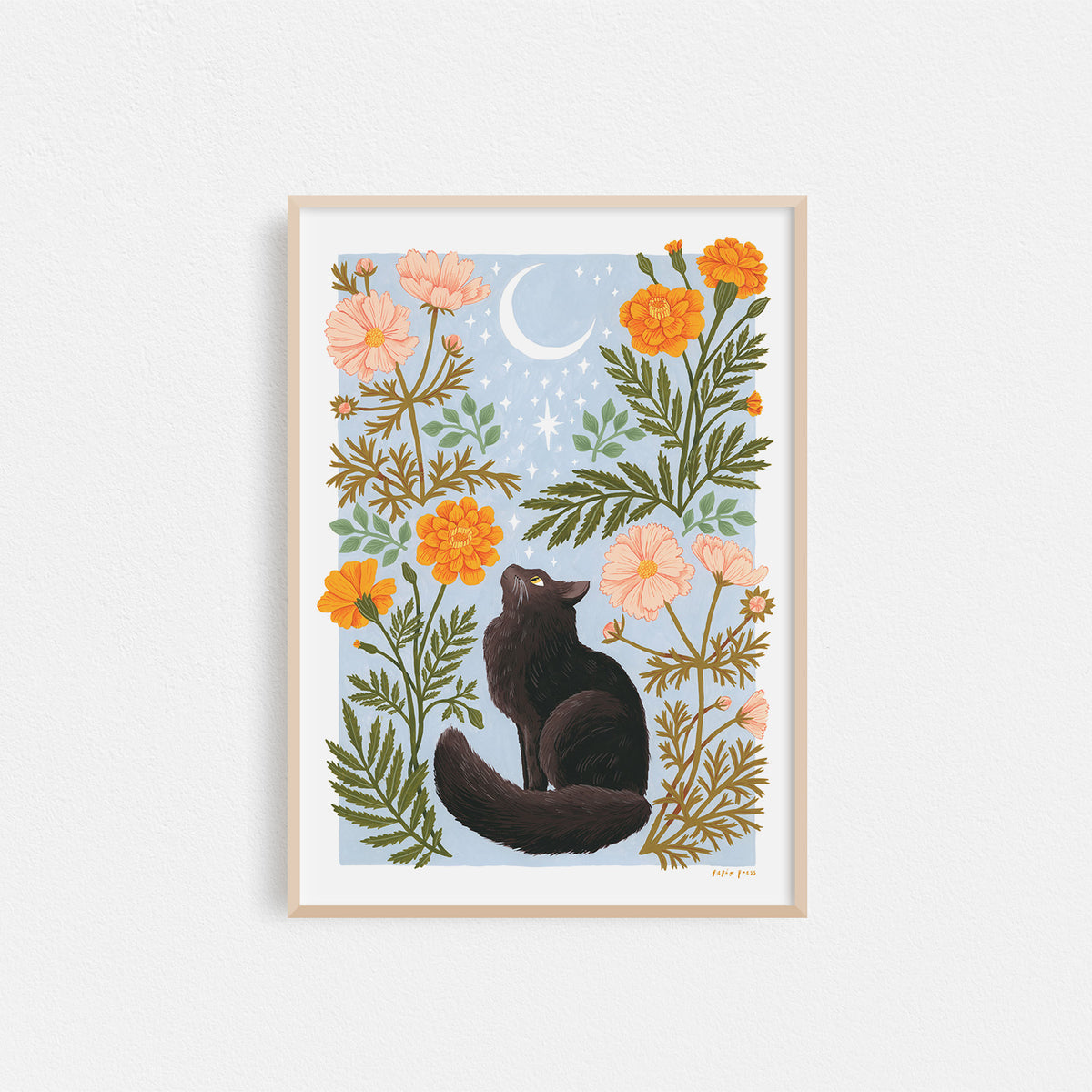 Floral Cat Artists Print