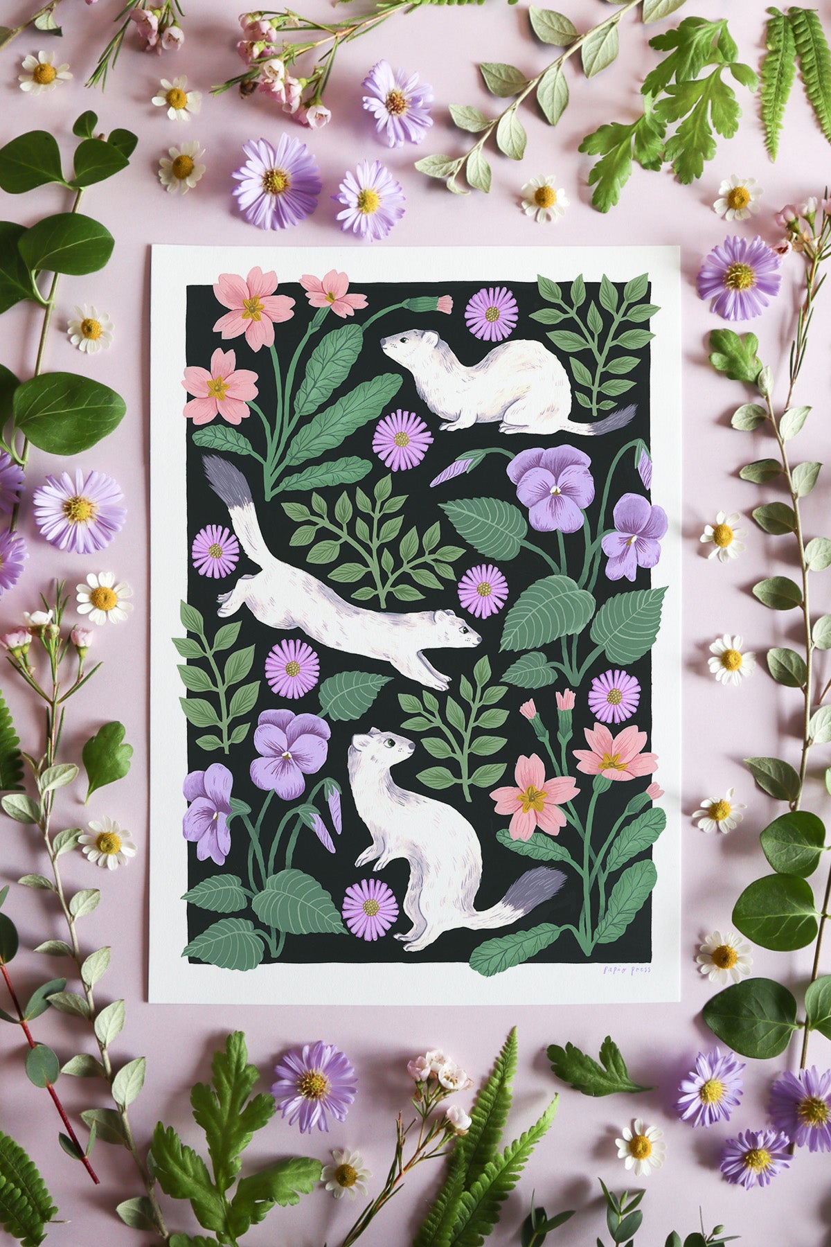 Floral Ermin Artists Print