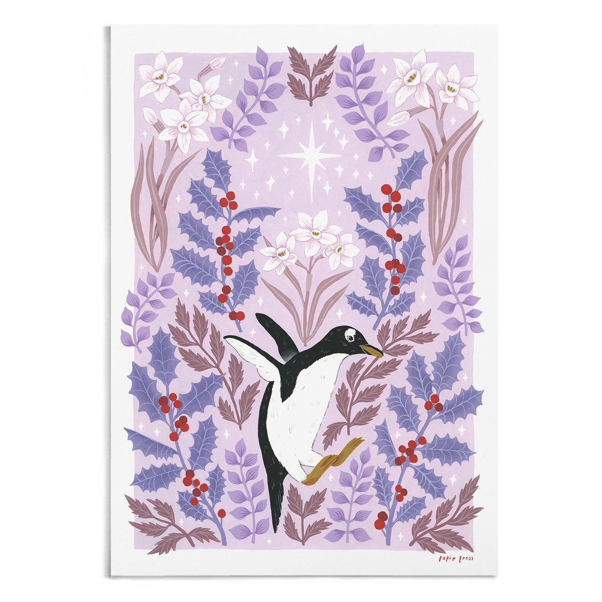 Floral Penguin Artists Print