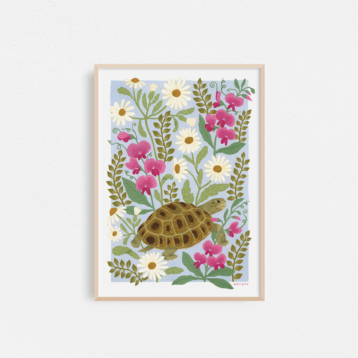 Floral Tortoise Artists Print