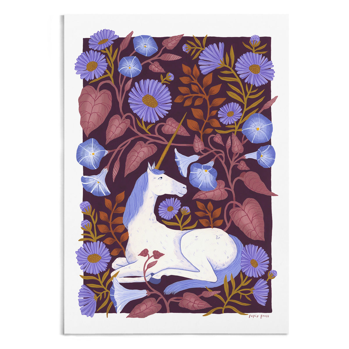 Floral Unicorn Artists Print