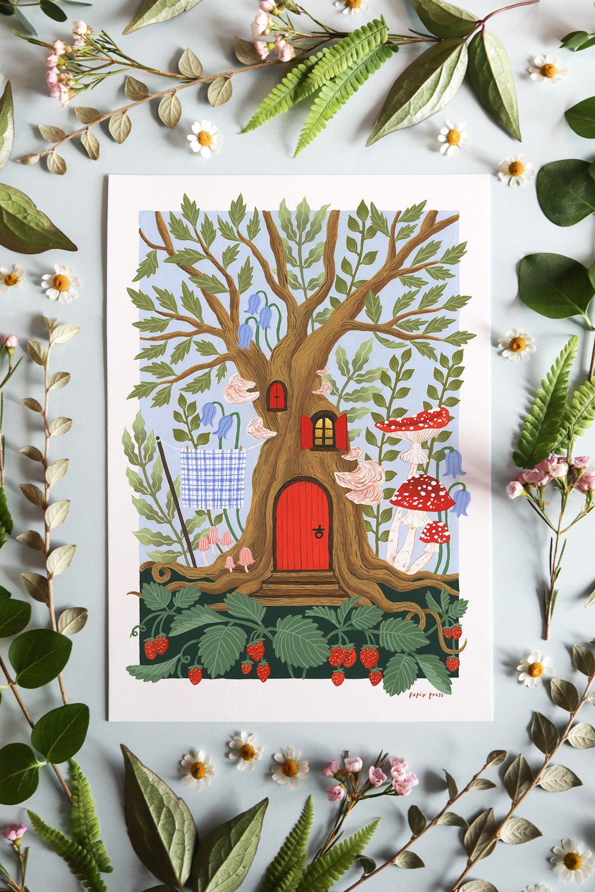 Strawberry Treehouse Artists Print