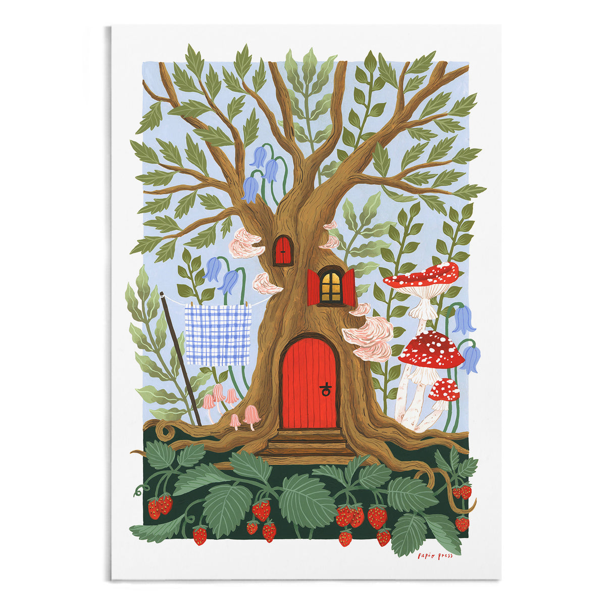 Strawberry Treehouse Artists Print