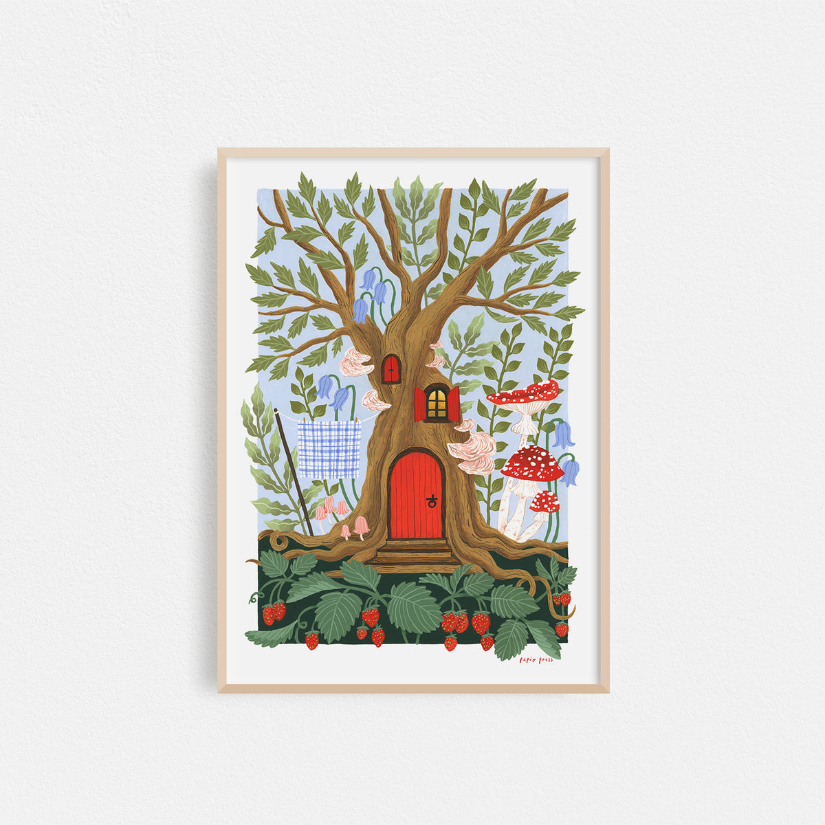 Strawberry Treehouse Artists Print