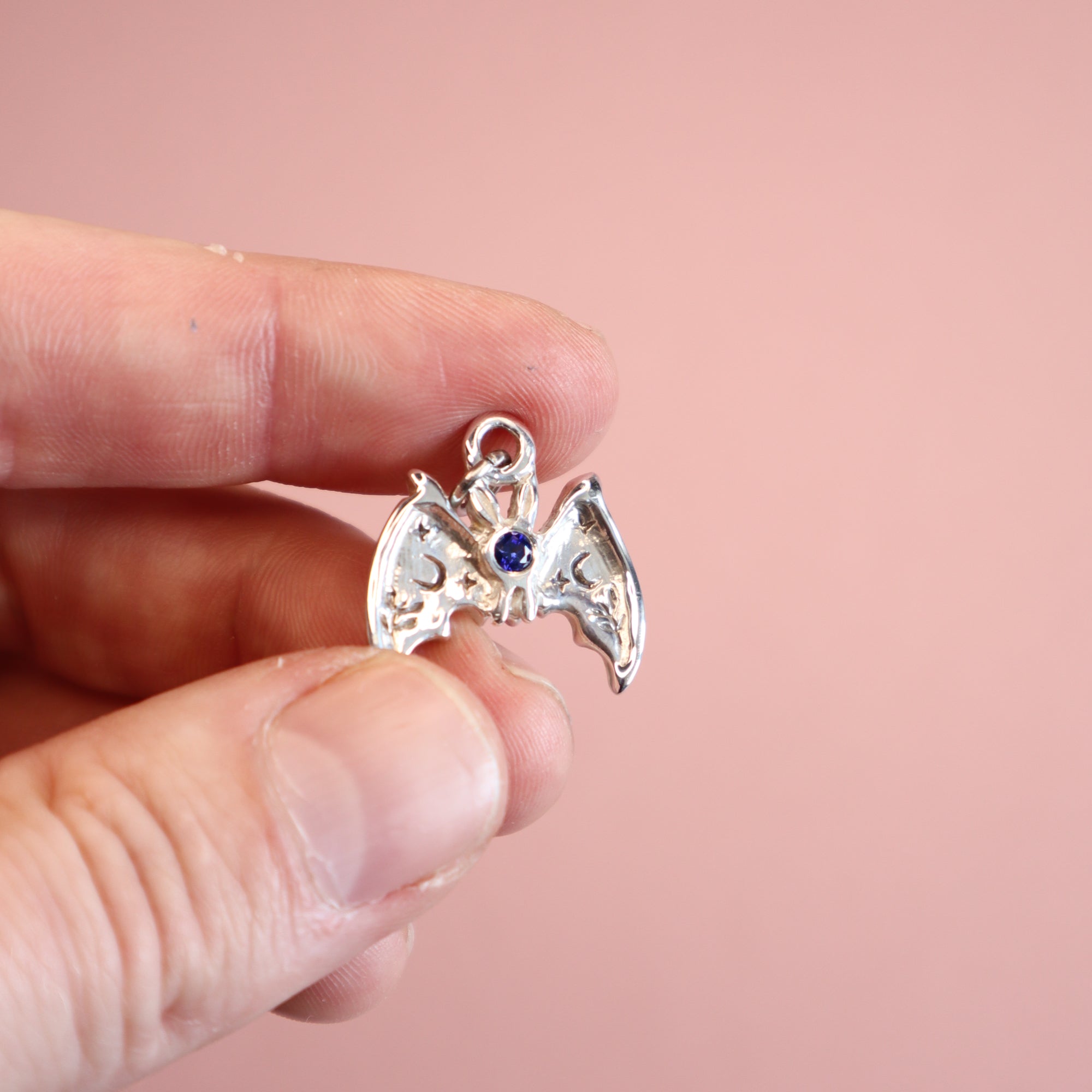 Lab Sapphire Silver Bat Seconds