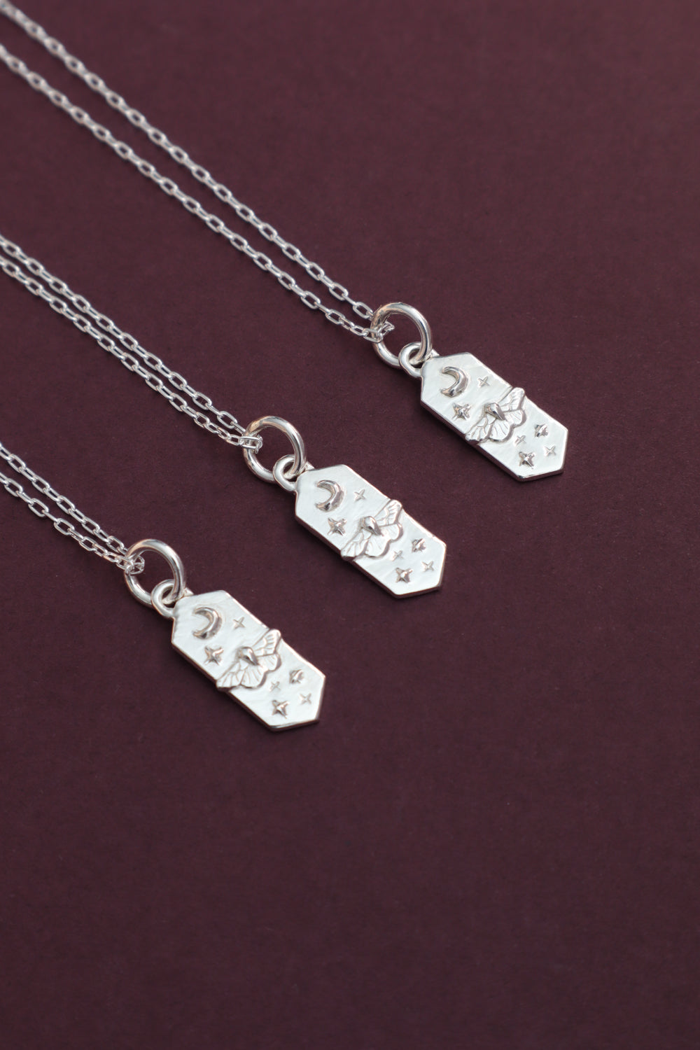 Silver Lunar Moth Pendant