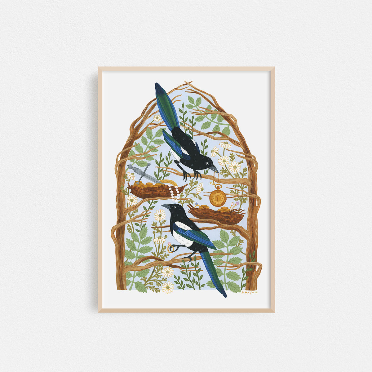Magpies Treasure Artists Print