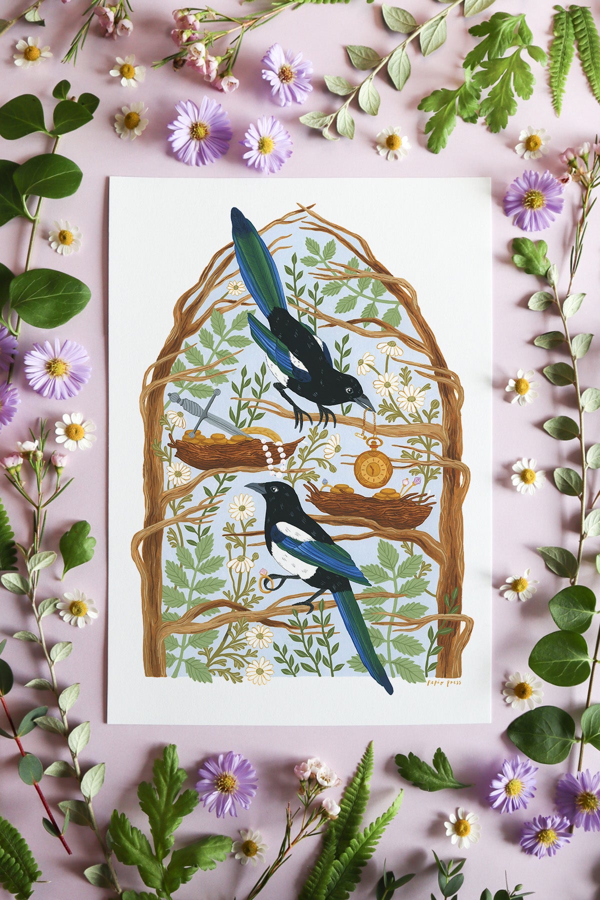 Magpies Treasure Artists Print