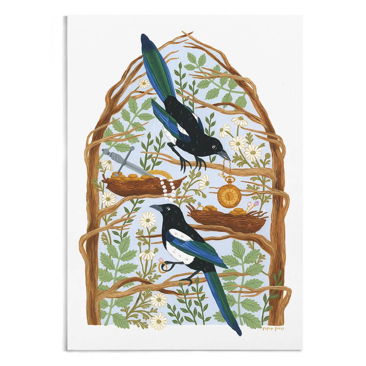 Magpies Treasure Artists Print