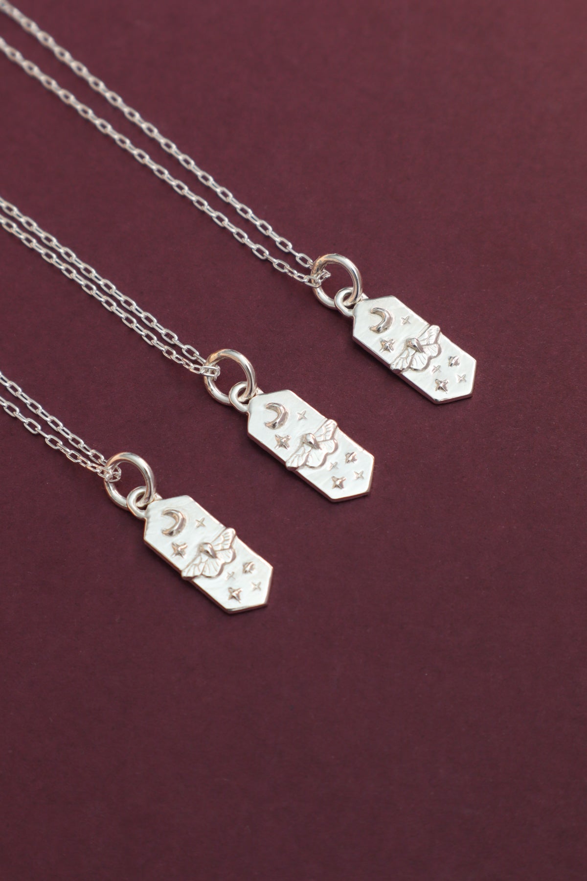 Silver Lunar Moth Pendant