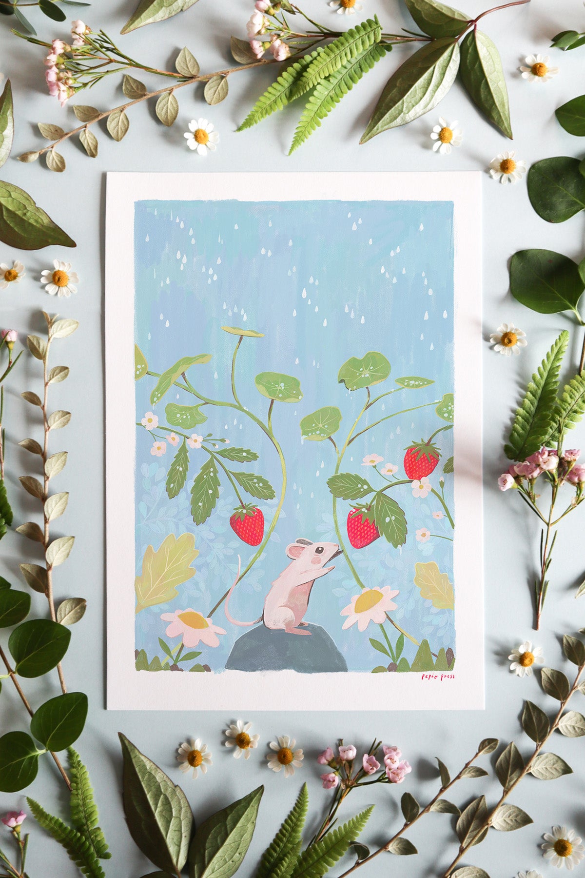 The Mouse and the Strawberry Artists Print