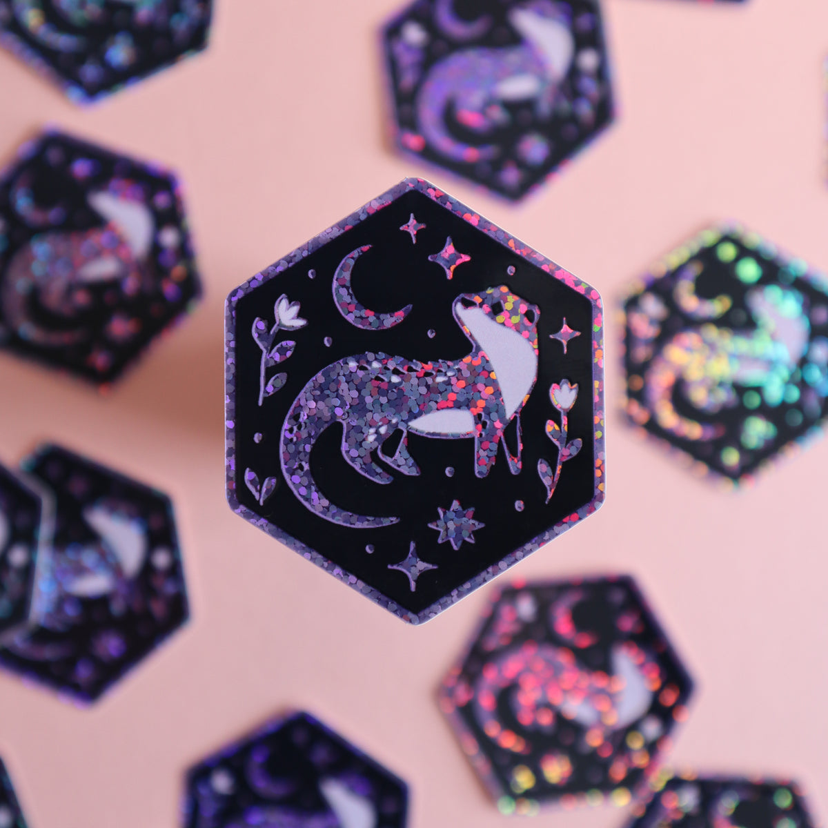 Full set of 6 Hexagon Stickers