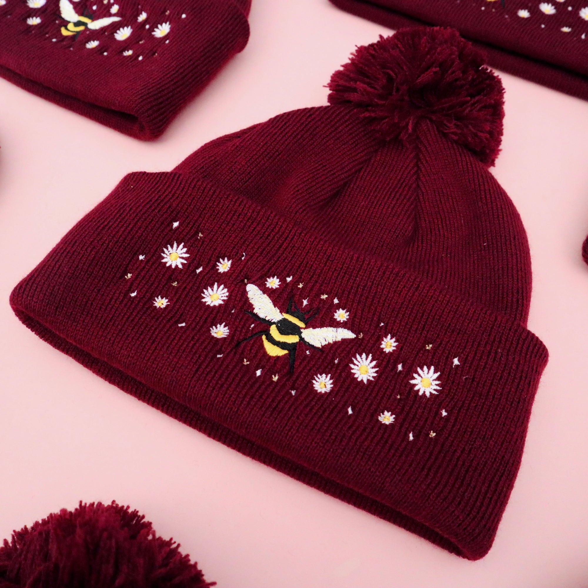 Bee in the Daisies Beanie Hat